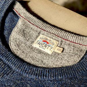 Faherty - Sconset Crew Sweater - Navy Heather - Small